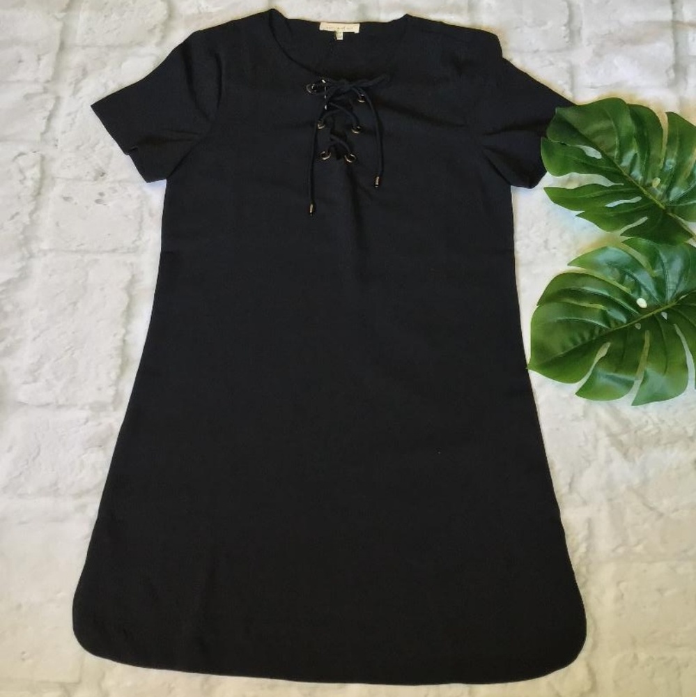 LAST ONE❗CURRENT AIR Anthro Black Tunic Mini Dress - Picture 2 of 6